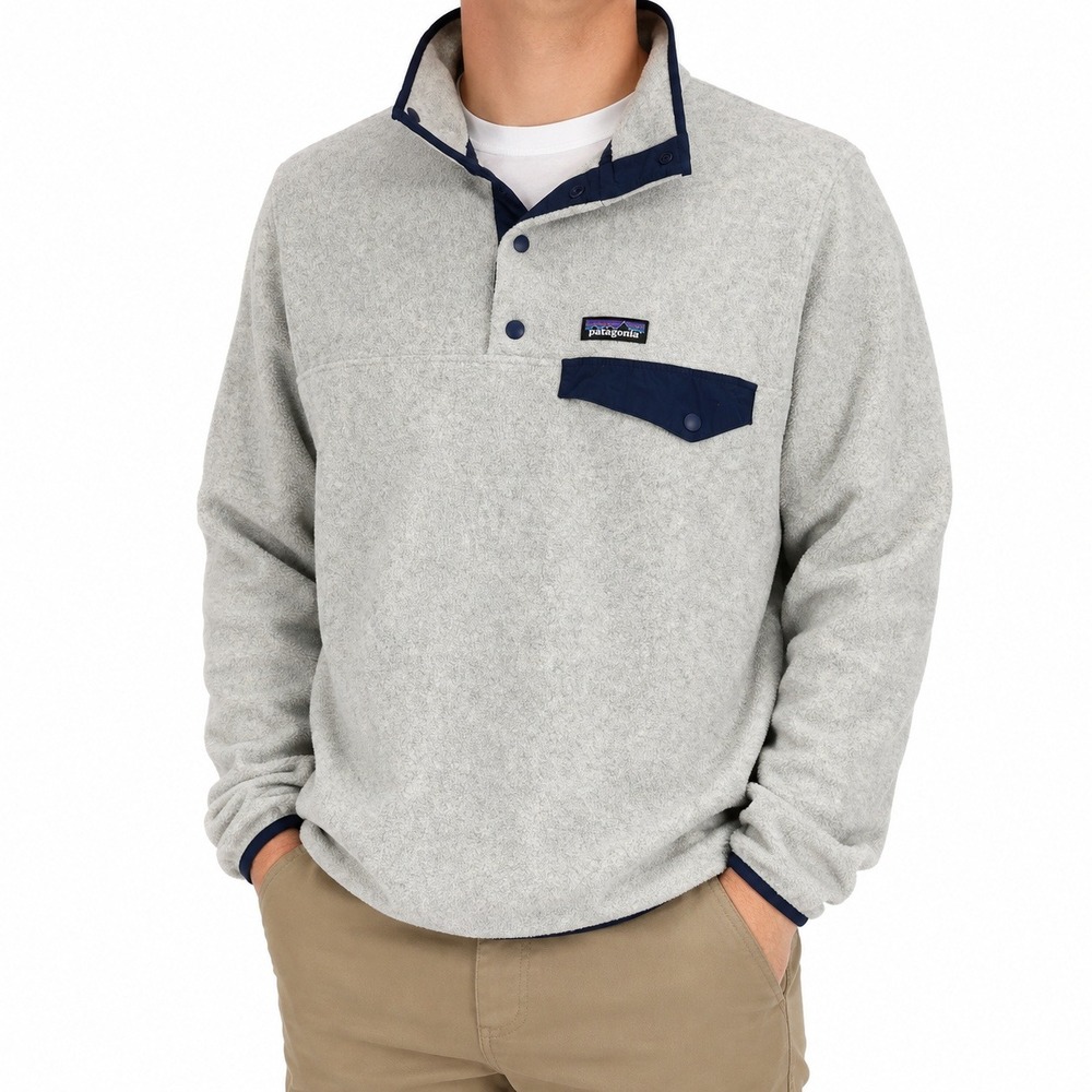 Patagonia Synchilla Snap-T Fleece Pullover XS Oatmeal Navy Gorpcore 25580 Retro